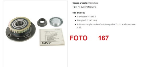 Vkba3592 kit cuscinetti ruota - cuscinetti,